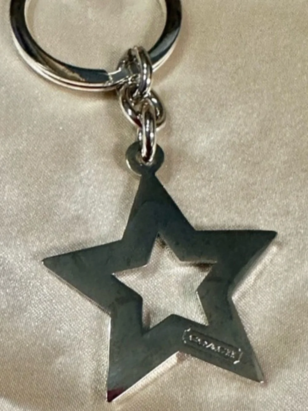 Coach Silver Star Pendant with Teal Crystals